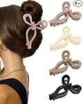 4 PCS Bow Hair Clips for Women Bow Claw Clip 5" Extra Large Hair Claw Clips for Thick and Long Hair Cute Bows Big Clip Mother’s Day Gift for Mom