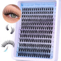 EYDEVRO Wispy Lash Clusters Natural Eyelash Clusters 10-16mm Cluster Eyelash Extensions 192 Pcs Individual Lashes CD Curvature Cluster Lashes Comfortable Soft Thin Band DIY Lash Extensions