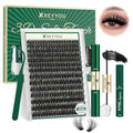 KEYYOU Lash Clusters Kit 3D Effect Eyelash Clusters Kit 280pcs 100D D Curl 9-18MIX Individual Lashes Wispy Lashes Volume Cluster Lashes Kit Natural Soft DIY Lash Extension(3D Kit-100D-D-9-18MIX)