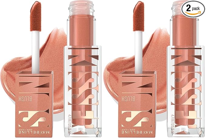 Maybelline Sunkisser Multi-Use Liquid Blush and Bronzer, Blendable, Longwear, Glowy Make Up, Shades On, 1 Count (Pack of 2)