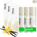 THENA Natural Wellness Organic Lip Balm & Moisturizer for Cracked & Very Dry Lips, Barrier Repair Lip Treatment for Dry Cracked Lips with Shea Butter & Vanilla, Hydrating Therapy, 3 Pack, Women & Men