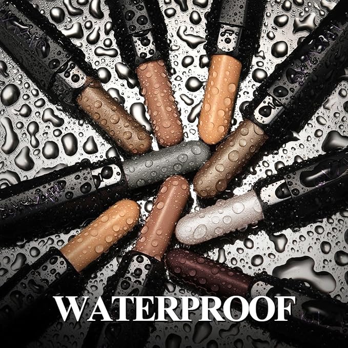 LUXAZA PRO Neutral Brown Eyeshadow Stick Makeup 6PCS Set, Metallic Shimmer Matte Cream Eye Shadow Eyeliner Brightener Pencil Crayon - BROWN LATTE