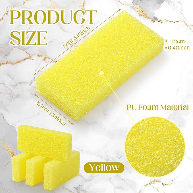 Batiyeer 100 Pcs Pumice Stone for Feet Scrubber Dead Skin Disposable Pedicure Pumice Stone Foot Shower Scrubber for Heel Cuticle Callus Remover Bath Spa(Yellow)