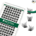 Lash Clusters 96pcs Individual Lashes D Curl 10mm Cluster Lashes KEYYOU Volume Wispy Lash Extension Soft&Comfortable Easy DIY at Home(Y03 D-10mm)
