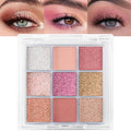 Erinde 9 Colors Eyeshadow Palette, Matte Shimmer Glitter Eye Shadow Palette Makeup, Highly Pigmented Long Lasting Waterproof, Natural Neutral Nude Eyeshadow Makeup Pallet, Sunset Glow