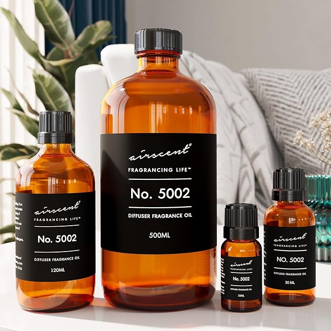 AirScent Creed-Aventus-Inspired Diffuser Oil - No. 5002 Perfume Dupe - Premium Fragrance Oil Blend for Ultrasonic and Waterless Diffusers and Crafting - 30 ml, 1 fl oz Glass Bottle with Dropper