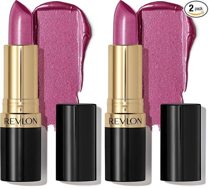 REVLON Super Lustrous Lipstick, Creamy Formula For Soft, Fuller-Looking Lips, Moisturized Feel, Iced Amethyst (625), 0.15 oz (Pack of 2)