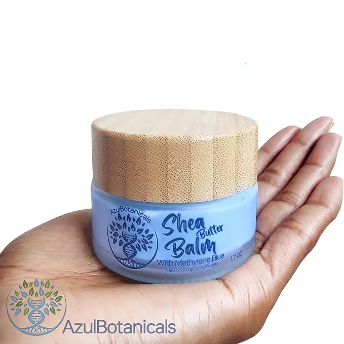 Methylene Blue Shea Butter Balm – Vegan Face & Body Moisturizer for All Skin Types, Eczema, Psoriasis, Rosacea With Organic Ingredients – 1.7 oz