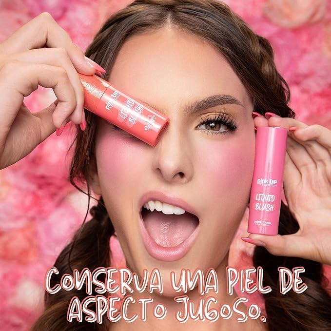 PINK UP | Liquid Blush | Long-Lasting Liquid Blush | Non-Greasy | Highly Pigmented | Suitable for All Skin Types | Matte Colors | Subtle Shimmer Highlights | Shade: Sunrise| 6ml | Model PKLB07
