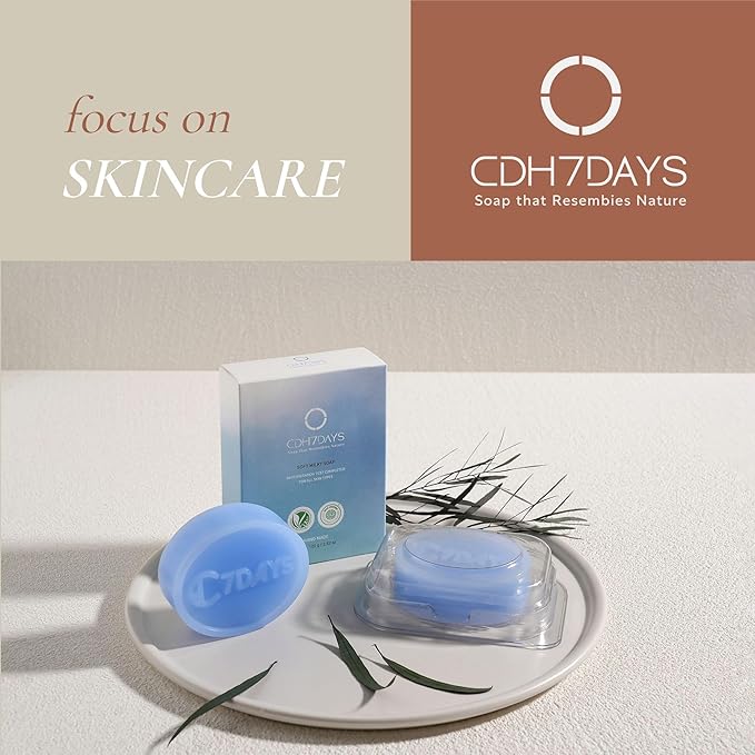CDH7DAYS Soft Milky Soap Bar for Moms (2 Pack), EWG Verified & Vegan, Korean Handmade Natural Body Soap, Unscented, Plant-Based Gentle Cleanser for Sensitive & Pregnancy-Safe Skin, 5oz x2