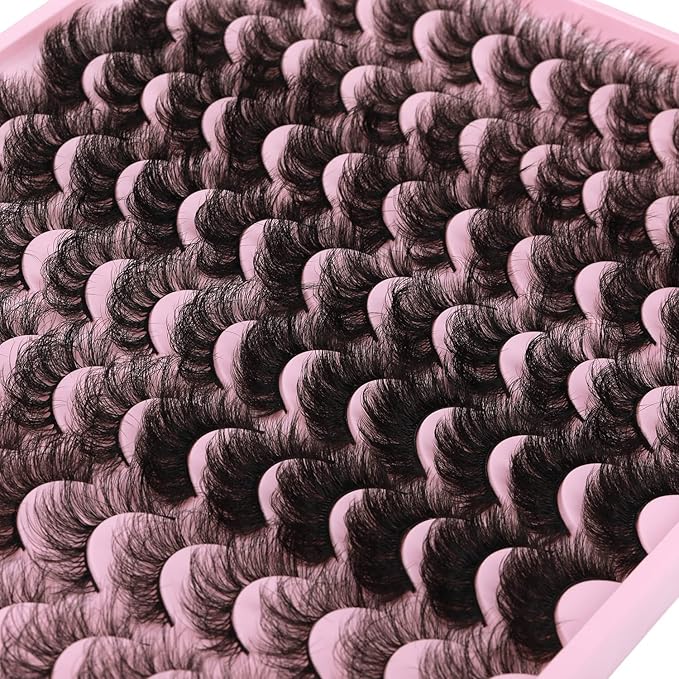 48 Pairs Mink Lashes Thick Eyelashes 8 Styles Mixed Dramatic Long Faux Mink Eye lashes Pack 10D Wholesale Luxury Soft Fake Eyelashes