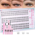 Natural Lash Clusters Kit 8-10-12MM Short Eyelash Clusters Kit Clear Lash Band Cluster Eyelash Extensions C-Curly DIY Lash Extension Kit by Newcally