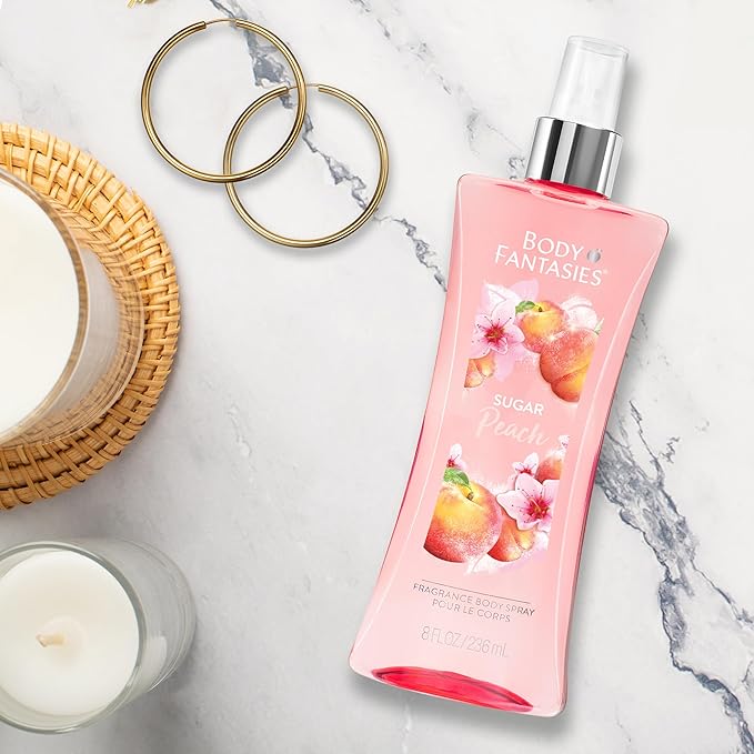 Body Fantasies Signature Fragrance Body Spray, Sugar Peach, 8 fl oz