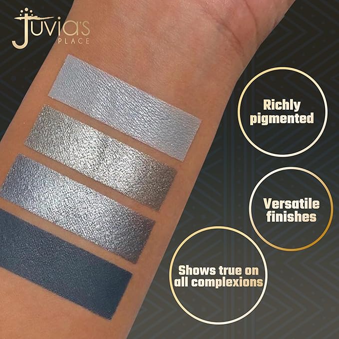 Juvia's Place Rebel Quad Grey Eyeshadow Palette - Professional Eye Makeup, Pigmented Eyeshadow Palette, Makeup Palette for Eye Color & Shine, Pressed Eyeshadow Cosmetics, Shades of 4, 1.0 Count