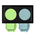 Duo Eye Shadow Palette，Green Matte +Blue Glitter Eyeshadow for Eye Makeup，Easy Application， Natural Eye Looks，Smooth, Blendable，Highly Pigmented，Vegan & Cruelty-Free ，Makeup Kit for woman
