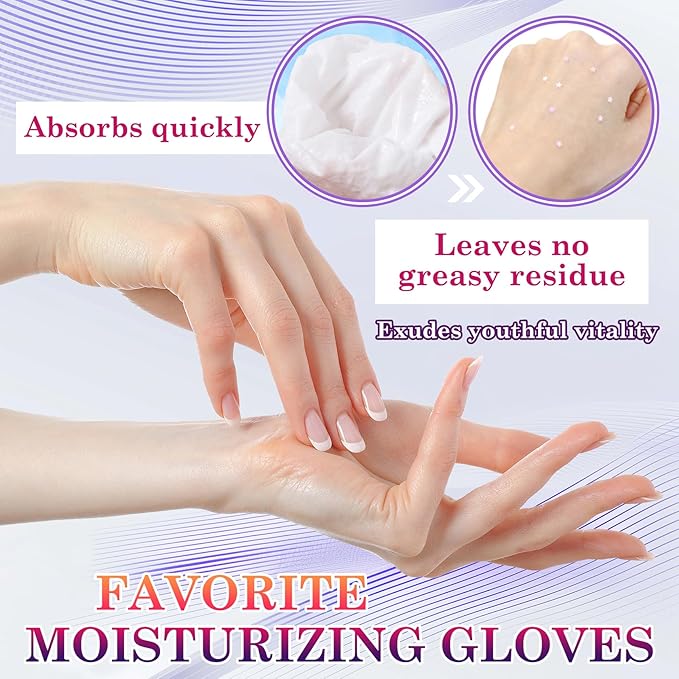 6 Pairs Hand Masks Moisturizing Gloves, Hydrating Hand Mask Moisturizer Gloves Care for Dry Cracked Hands, Smooth Long Lasting Soft Firming Hand Mask Gift Set for Men Women（I