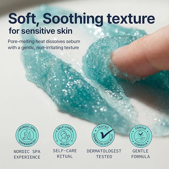 Saunan Heating Salt Mask | Self-Warming Wash Off Mask for Pore Tightening & Sebum Softening | 13% Salt, Birch Sap & Blueberry Extract | Gentle Exfoliation | Korean Skin Care (3.17 fl oz)