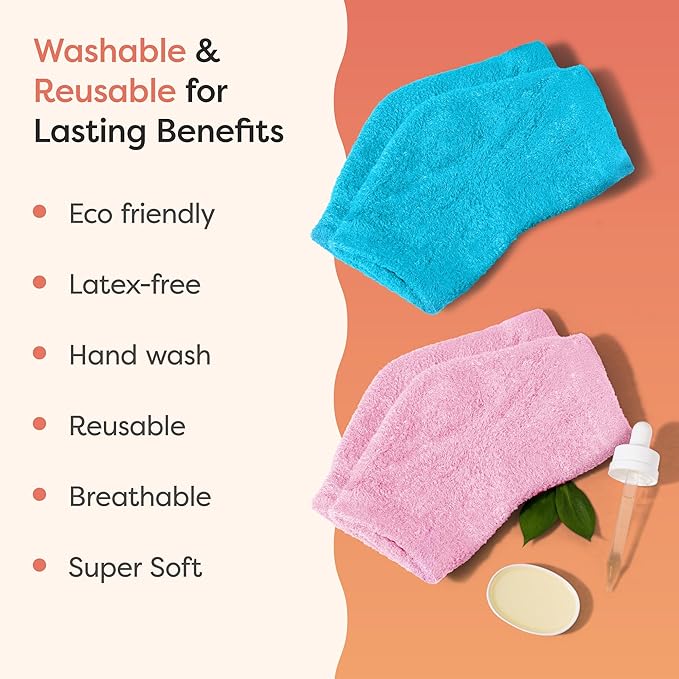 ZenToes Moisturizing Socks for Cracked Heel Treatment, Vitamin E, Olive Oil and Jojoba Oil Infused Heel Socks, Spa Gifts for Women, Mothers Day Gifts (Fuzzy Blue and Pink, Regular)