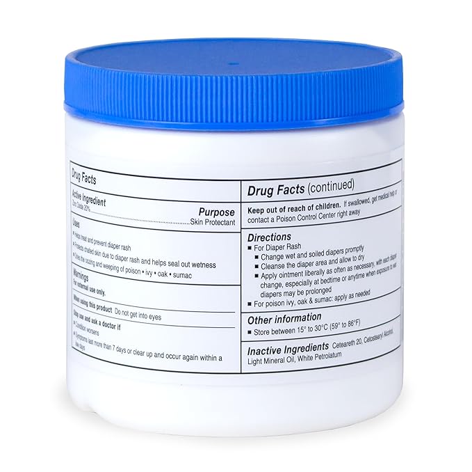 CareAll Zinc Oxide 20% Skin Protectant Barrier Ointment 15 oz., Provides Relief, Prevention and Treatment for Chafing due to Diaper Rash. Helps Seal Out Wetness. Non-Nano.