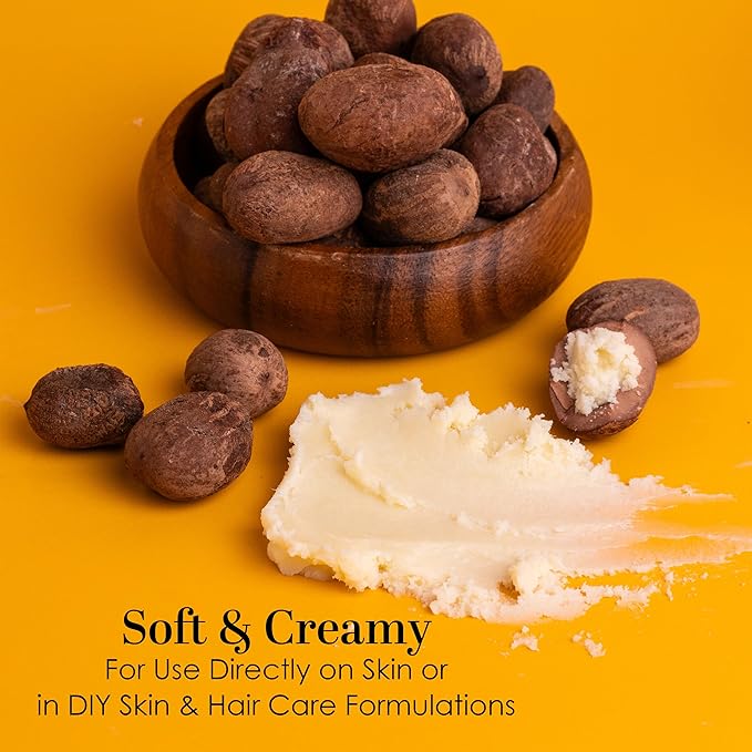 Raw Shea Butter – 100% Pure Unrefined African Shea Butter | Deep Moisturizer for Dry Skin, Hair & Scalp | DIY Body Butter, Lip Balm & Soap Base | Smoky Scent (8 oz Block)