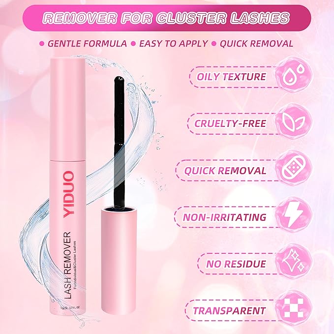 YIDUO Lash Clusters Kit 100D+150D 10-18mm Cat Eye Eyelash Extensions Kit Volume Wispy Left & Right Individual DIY Lash Extension Kit with Glue |Tweezers |Removers |Eyelash & Eyebrow Brush