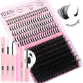 YIDUO Lashes Clusters Kit Bottom Lashes with Spikes 100D Cluster Eyelash Extensions Kit 10-120mm Volume Manga DIY Individual Strips Lashes Thick with Lash Bond and Seal Tweezers Remover