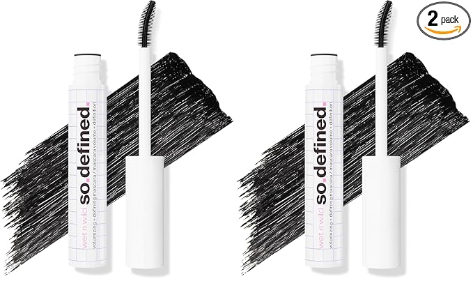 wet n wild So Defined Mascara, Volumizing & Lengthining with a Buildable Castor Oil-Infused Formula, Long-Lasting Clump-Free Application for Visibly lifted lashes, Vegan & Cruelty-Free - BLACK