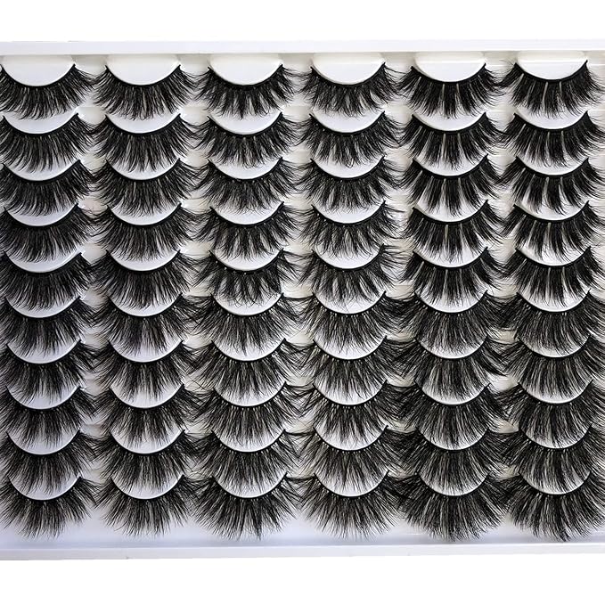 False Eyelashes 30 Pairs 20MM Dramatic Lashes Pack Faux Mink 6 Styles Mixed 5D Volume Thick Fake Eyelashes Wholesale Soft Makeup Eye Lashes Bulk