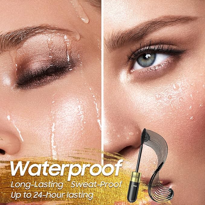 Volume and Length Liquid Mascara - Lengthening & Thickening Softer Fuller Lashes Black Mascara 5x Longer Washable, Curling Eyelashes and Fast Dry, Create Charming Eye Makeup (Black)