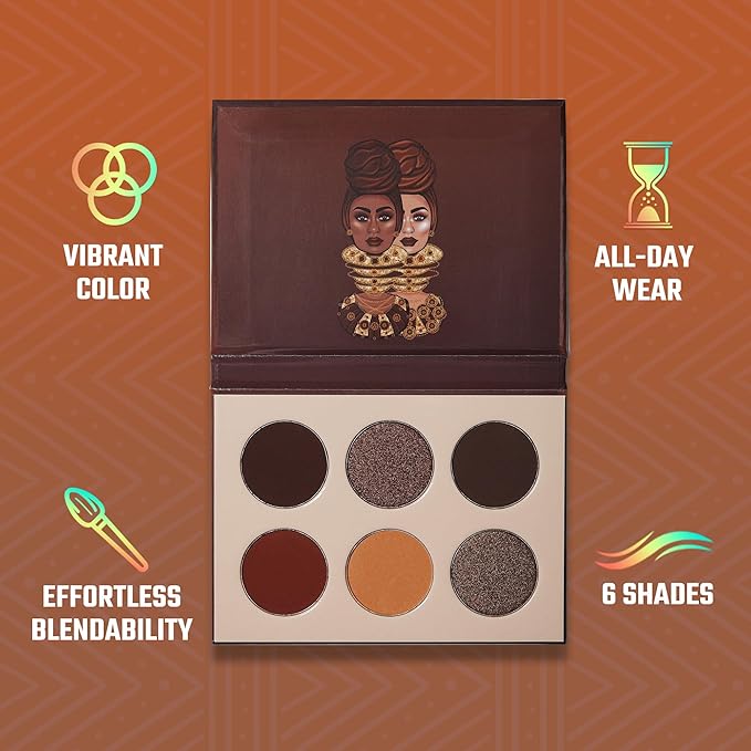 Juvia's Place Palette The Chocolates - Tan, Auburn, Shades of 6, Rich Dark Chocolate Palette, Professional Eye Makeup, Pigmented, Makeup Palette for Eye Color & Shine