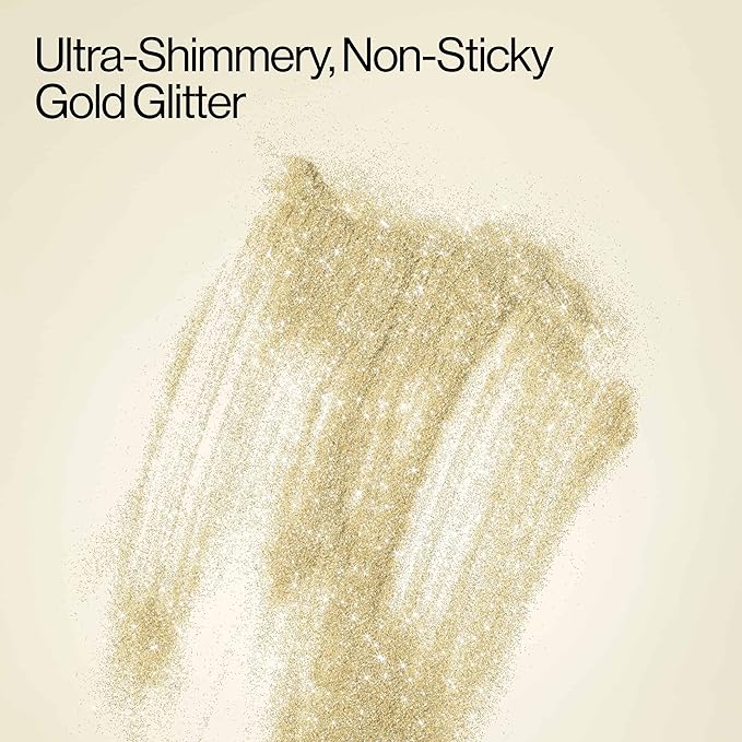 Eva NYC Kweeen Gold Hair and Body Glitter Spray - Ultra Shimmery Gold Glitter for Festivals - Adds Shine + Non-Sticky - Quick Drying Sparkle Spray for Hair and Body - Warm Vanilla Scent - 4.9 oz