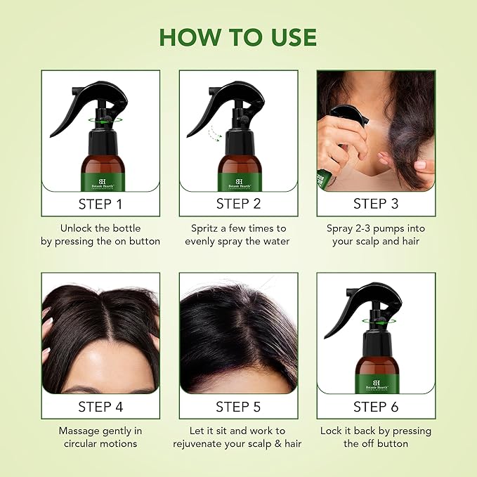 Botanic Hearth Rosemary and Rice Water Spray for Hair Growth - 6.8oz | Korean Scalp Treatment for Thinning, Hair Regrowth, Anti-Itch, Hair Spray for Women and Men, Sulfate & Paraben Free
