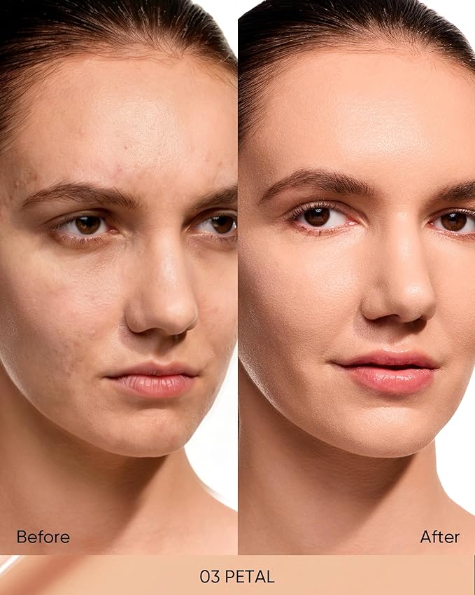 SKINTIFIC Full Coverage Cushion Foundation #03 Petal| Satin Glow Finish, Oil-Control & Waterproof, Buildable Tattoo Cover Cushion for All Skin Types