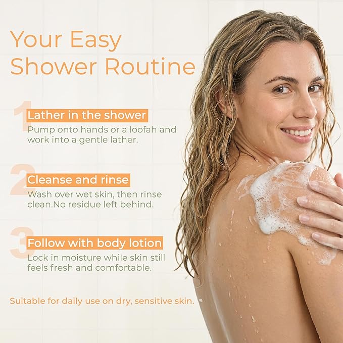 Tree To Tub Citrus Body Wash for Dry Skin & Sensitive Skin - pH Balanced Moisturizing Body Wash, Hydrating Sulfate Free Body Soap for Women & Men w/Organic Shea Butter, Aloe Vera, Natural Soapberry