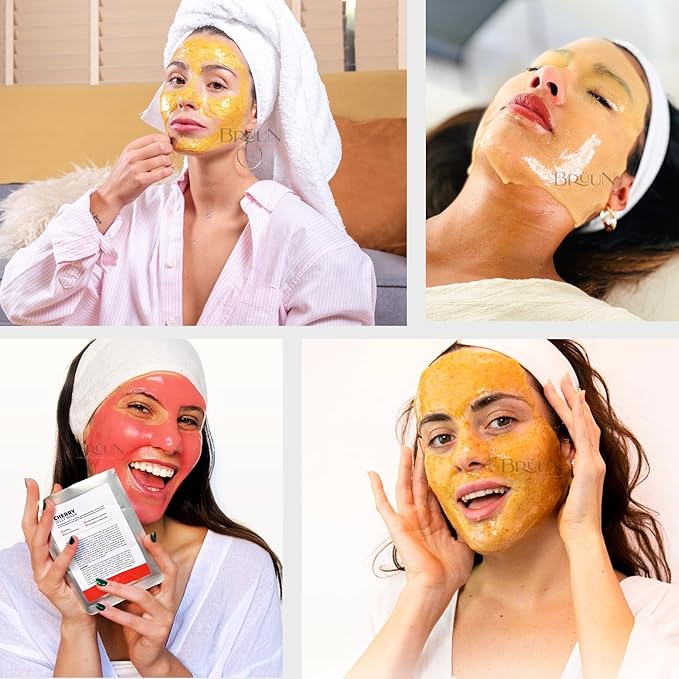 BRÜUN Jelly Mask Bundle of 24 Different Treatment Flavors - Spa Set of Rubber Peel off 30 Masks for Teenagers, Men and Women