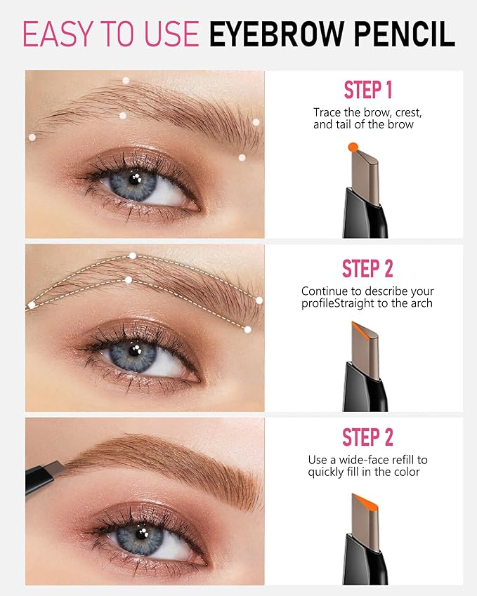 Yfulfill Ash Brown Eyebrow Pencils for Old Women, Eye Brow Pencil for Women