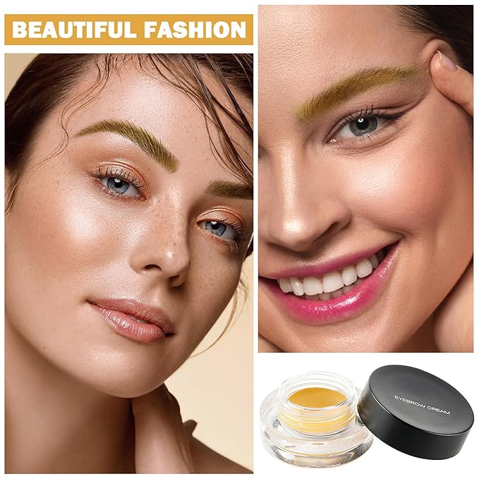Eyebrow Pomade Cream,Brow Pomade Gel Naturally Long Lasting Waterproof,Delicate and Smooth Eye Brow Makeup Cosmetics with Eyebrow Brush - Daffodil