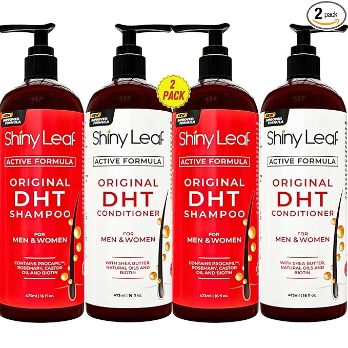DHT Blocker Shampoo and Conditioner for Hair Loss With Biotin For Men, Women, Anti-Hair Loss Treatment, Rosemary Leaf Oil and Asparagus Extracts, for Thinning Hair (Shampoo and Conditioner)