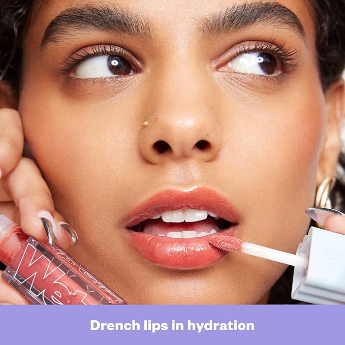 Kosas Wet Lip Oil Gloss - Hydrating Lip Plumping Treatment with Hyaluronic Acid & Peptides, Non-Sticky Finish (Dip)