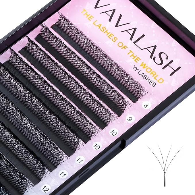 VAVALASH W-shaped Eyelash Extension 4D Premade Fans 0.07 L Curl Volume Lash Extensions Easy Fanning Lashes Matte Black Volume Premade W Lashes(W Shaped-4D-0.07-L-8-15mm）