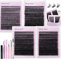 Natural Lash Clusters Kit Packs: Wendy, 1078Pcs, 40D, 60D, 60D, 80D, D Curl, 10-18mm Mixed, Soft, Cat Eye, DIY Eyelash, Individual, Fake Lashes, Bulk Pack