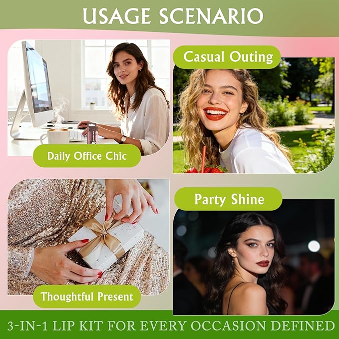 Reddish Brown Lip Combo Set - Matte Lip Liner Pencil, Hydrating Lip Gloss, Long Lasting Matte Lipstick Pen, High Pigment Lightweight Non Sticky High Shine Lip Tint Stain Makeup for Women