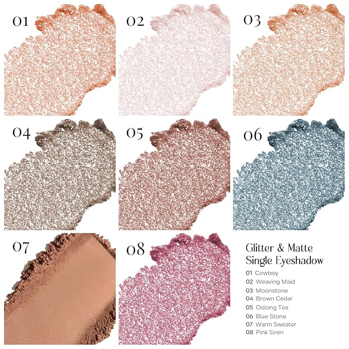 KYDA Single Glitter Eyeshadow, Soft Pink Pearl Glow Eyeshadow, Lasting Blendable Shimmer Eyes Shadow, Sparkling Eyes Glitter, Soft Buildable Glossy Color, Wet Look Effect, Pink Siren