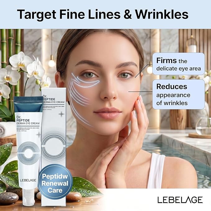 LEBELAGE Derma Eye Cream 1.35 fl oz | Lightweight Eye Moisturizer | Fast-Absorbing Daily Under Eye Cream for Smooth, Hydrated Skin Feel | Korean Skincare Routine (Peptide)