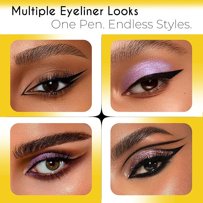 Professional Cosmetics Liquid Eyeliner, Waterproof Liquid Eyeliner Pen - Black, Vegan Formula