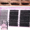 EYDEVRO Lash Clusters with Spikes Wispy Eyelash Clusters Kit 12-20mm Spikes Lash Clusters 10-18mm 80D 100D Volume Cluster Eyelash Extensions Cluster Lashes Kit Individual Lashes Lash Bond and Seal