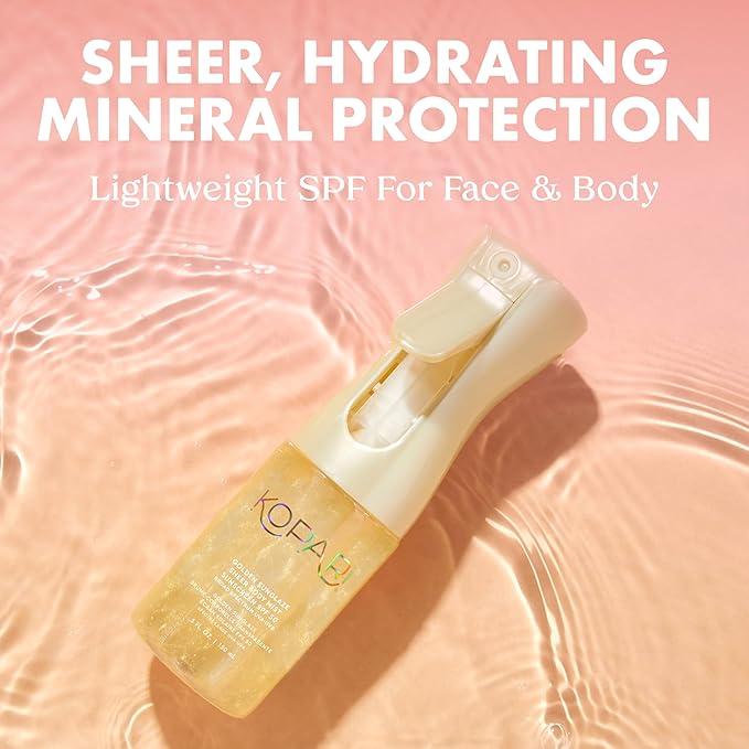 Kopari Golden Sunglaze Sheer Body Mist Sunscreen SPF 50 & Rose Gold Sunglaze Sheer Body Mist Sunscreen SPF 42