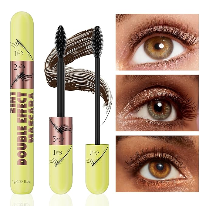 Tubing Mascara in Brown - Waterproof, Washable and No Smudge Formula for Voluminous, Long and Soft Lashes with Lash Prime Benefits (Brown*1)