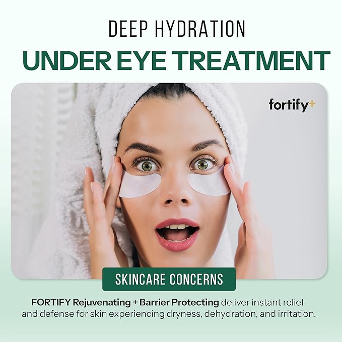 Fortify Skincare Under Eye Patches For Puffy Eyes and Dark Circles - Caffeine, Collagen & Zeolite - 3-in-1: Detox, Treat, Boost - Dermatologist Tested, Anti-Aging, Anti wrinkle Patches- 10 Pairs