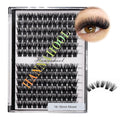 12rows-Large Tray Mixed 8-10-12-14-16mm/Mixed 14-15-16mm/Mixed14mm-16mm/Mixed 18-20mm Wide Stem Individual False Eyelashes Dramatic Black Cluster Eyelashes (mixed16mm-18mm)